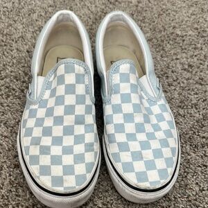 Vans Blue and White Checkerboard Sneakers